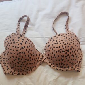 Shade & Shore Tan and Black Polka Dot Bra